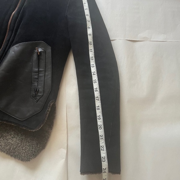 Rag Bone Subi Reversible Sheepskin Shearling Black Winter‎ Leather Sherpa Jacket - Picture 12 of 13